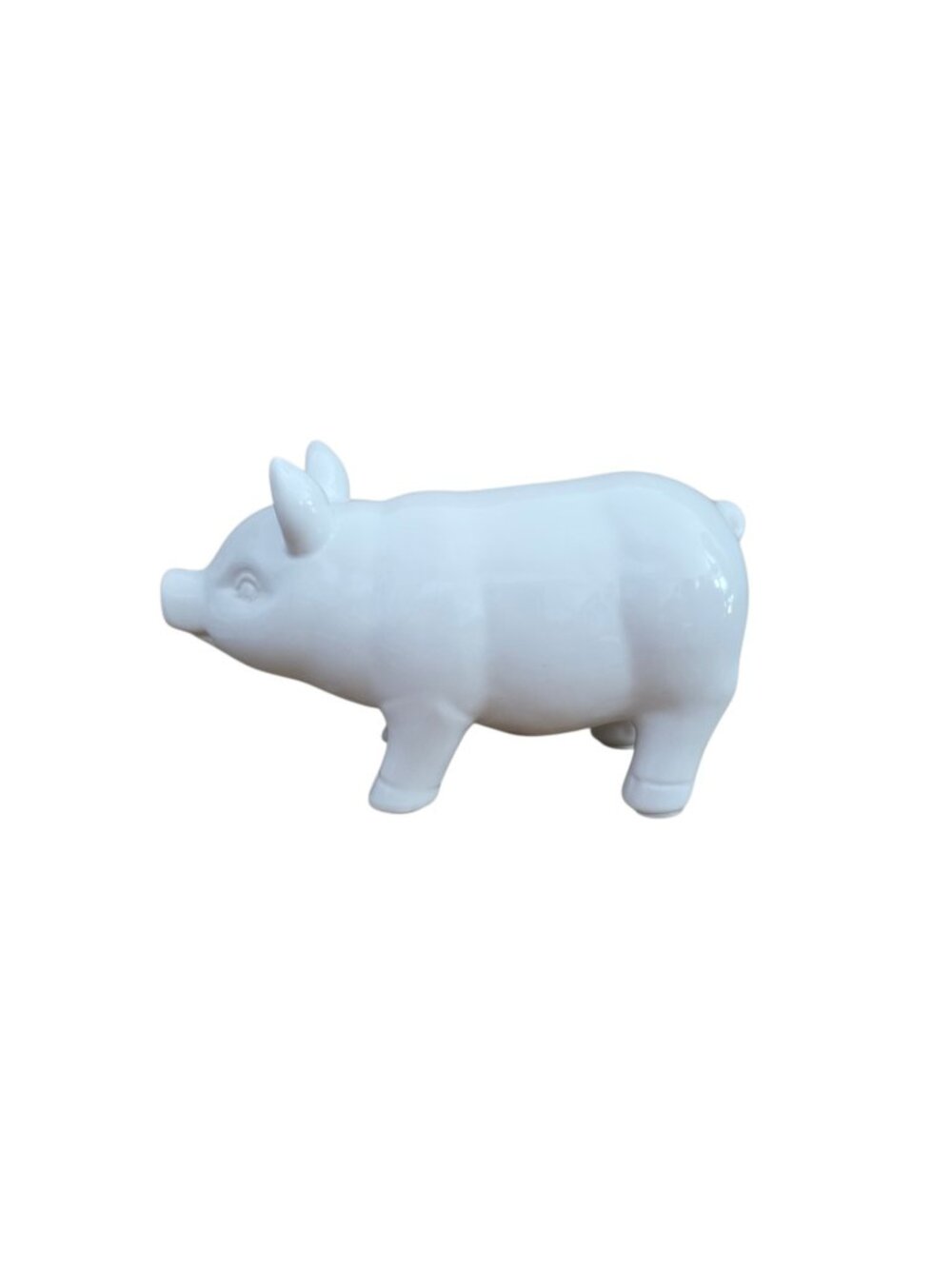 Large White Ceramic Pig Figurine Farmhouse